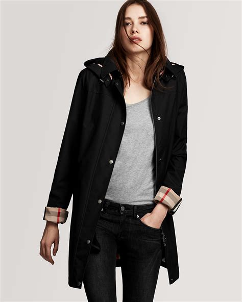 burberry hooded zip raincoat
